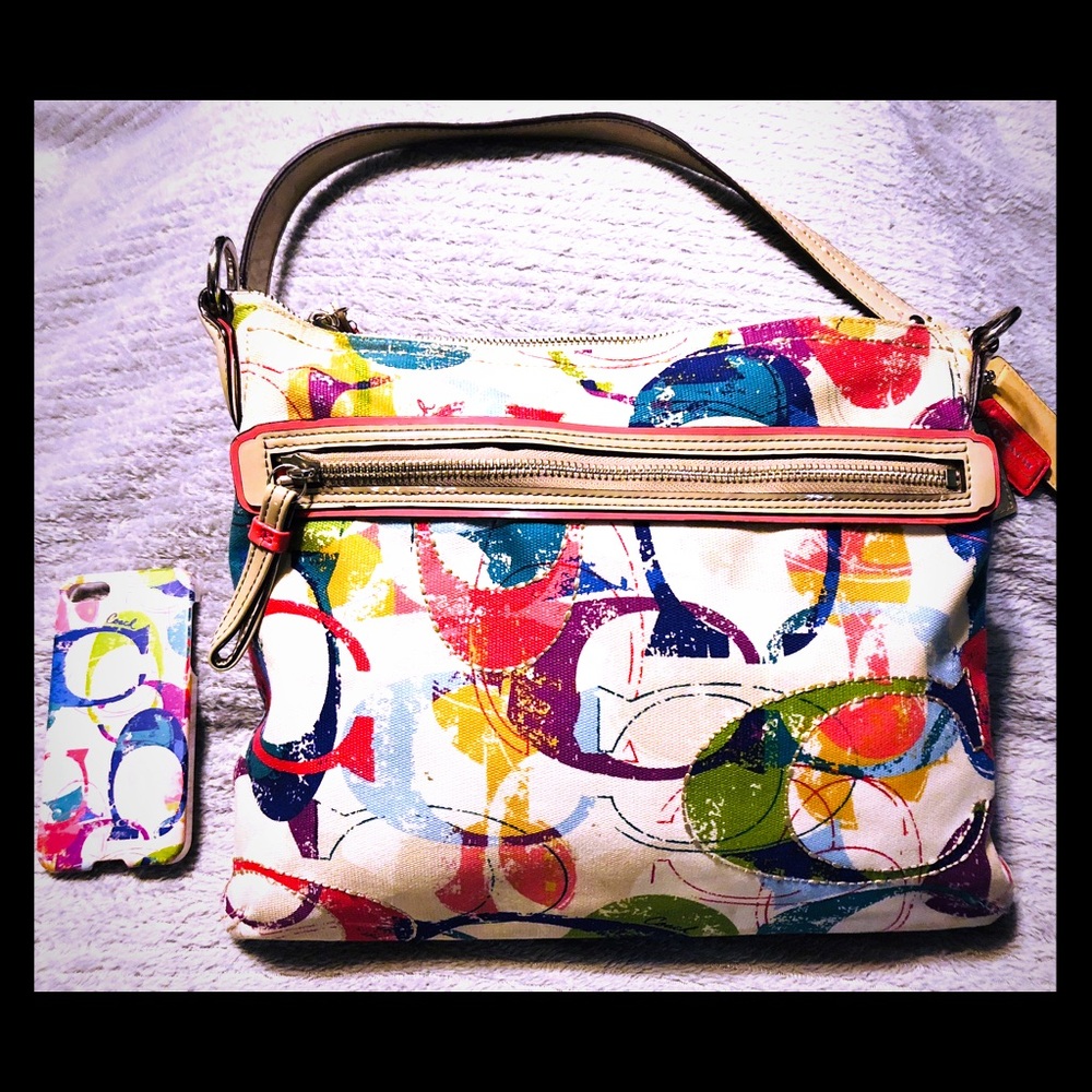 Coach handbag with matching iPhone case